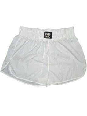 Lulu Mac White Running Shorts XL Lightweight Athletic Dolphin Hem